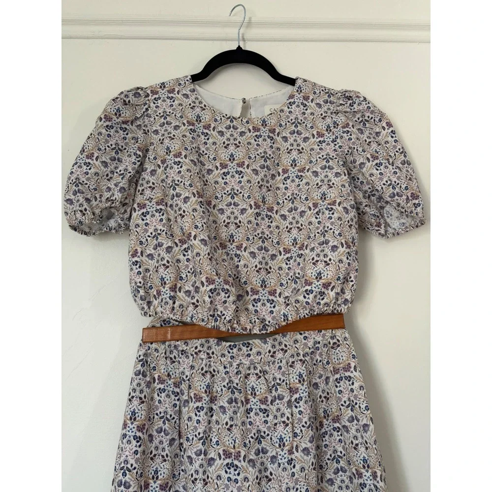 Cami NYC Flor Spring Tapestry 2 Piece Set: Crop Top Sz XS Tiered Maxi Skirt Sz S